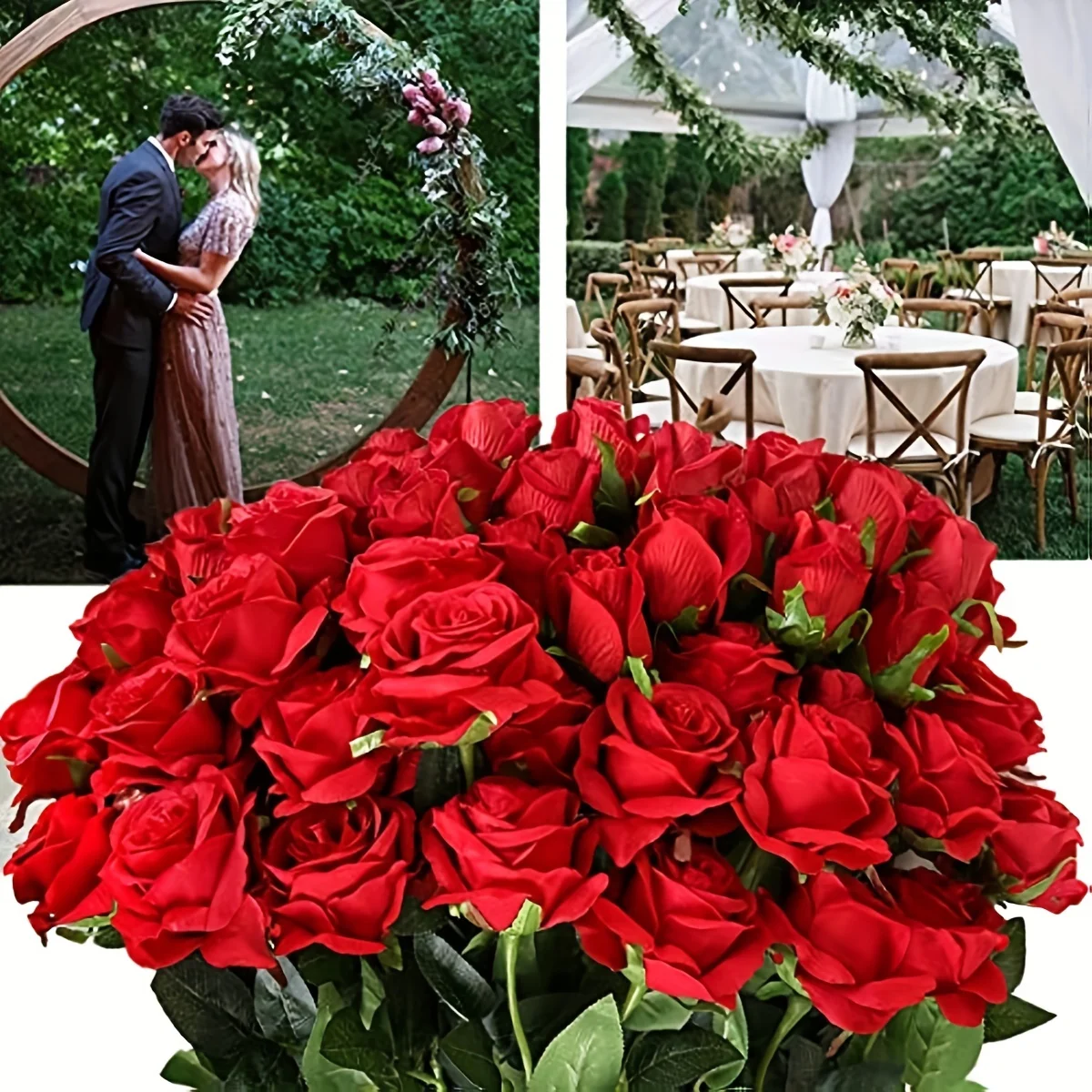 12pcs Realistic Artificial Rose Bouquet for Weddings, Birthdays, and More  for Floral Arrangements and Home Decor thumbnail 3