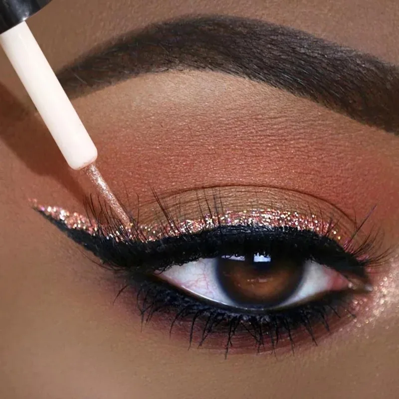 Diamond Shiny Eye Liners Eyeshadow Waterproof Silver Rose Gold Color Glitter Sequins Eyeliner Eye Shadow Makeup Beauty Cosmetics thumbnail 3