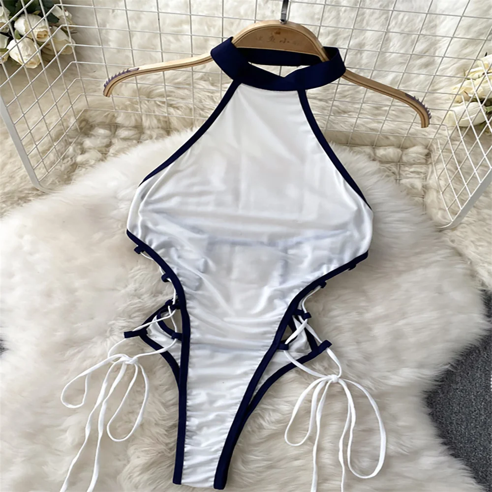 New Sailor Japanese Style Sweet Erotict Suits Female Short Sleeve Bow TieTops+Pleated Mini Skirt Lingerie  Women Sheer Sexy Sets thumbnail 3