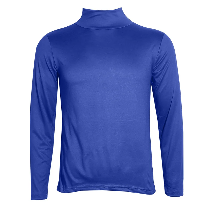Fashion Men's Casual Slim Fit Basic Turtleneck High Collar Pullover Male Autumn Spring Thin Tops Basic Bottoming Plain T-shirt thumbnail 6