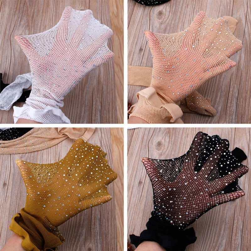 Blingbling Legging Mesh Socks for Rhinestone Hollow Out Pantyhose Solid Diamond Toddler Kids Little Girls Glitter Stocki thumbnail 4