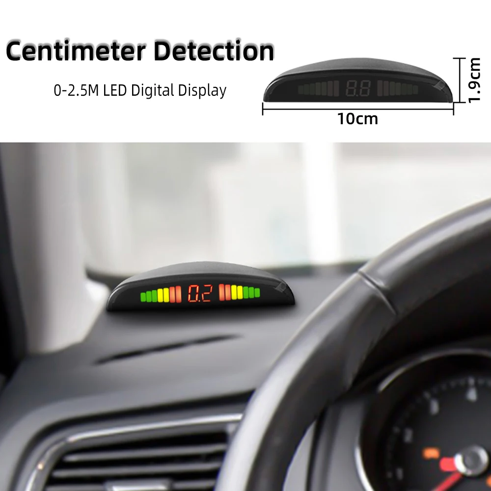 HIPPBQCC Car Parking Sensors Parking Kit LED Display 22mm 4Sensors Backlight Reverse Backup Radar Monitoring System 4 Colors 12V thumbnail 2