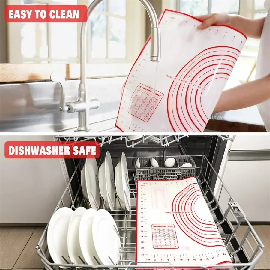 UNTIOR 1PCS Silicone Baking Mat Kneading Pad Dough Mat Pizza Cake Dough Maker Kitchen Cooking Grill Non-Stick Gadgets Bakeware thumbnail 5