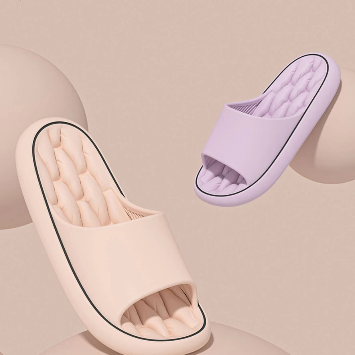 Super Light Soft Slippers Simple Fashion Slides EVA Elastic Shoes Colorful Sneakers In Door Bathroom Flip Flops thumbnail 5