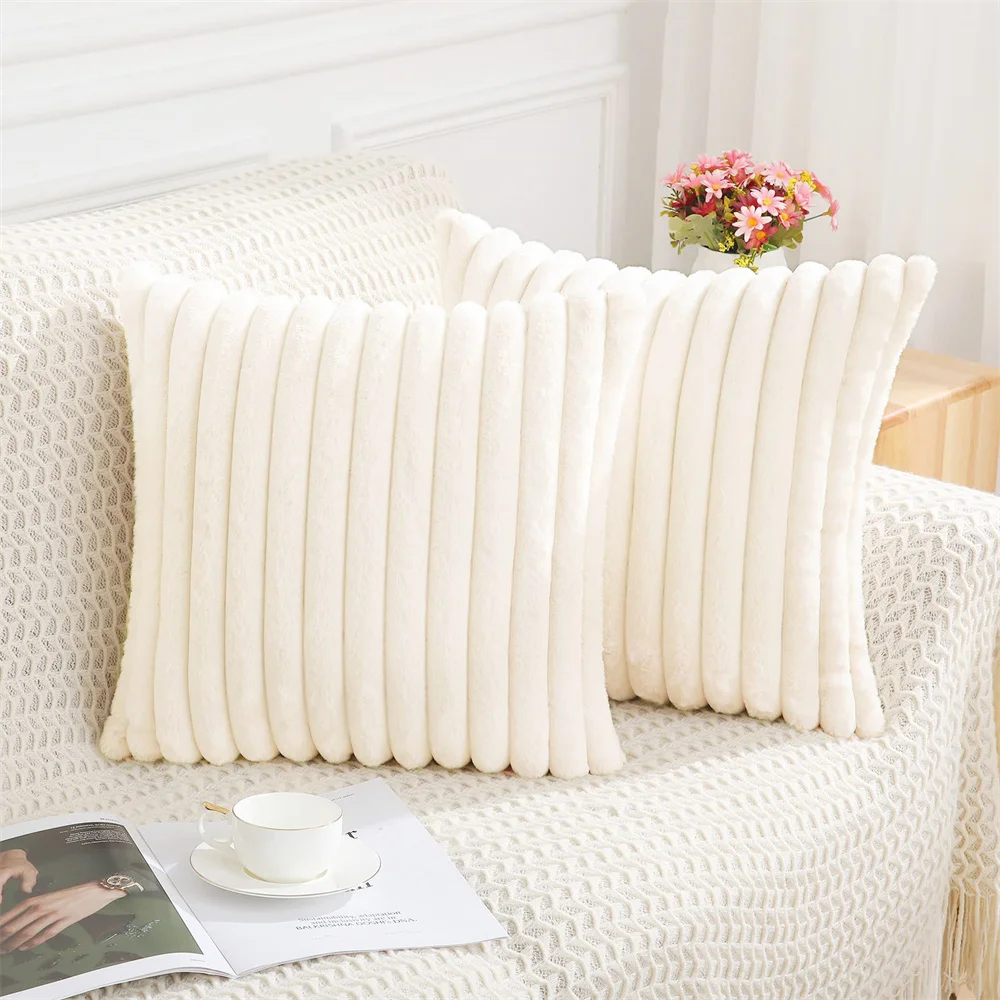 Olanly Pillow Cover 50x50cm Nordic Solid Color Cushion Cover 45x45 Soft Fluffy Cushion Covers Luxury Home Decor Pillow Case Sofa