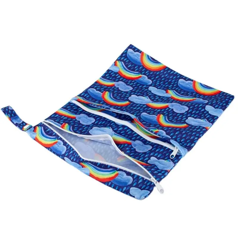 [Sigzagor]Wet Dry Bag With Two Zippered For Baby Diapers Nappies Waterproof Reusable 36cmx29cm thumbnail 2