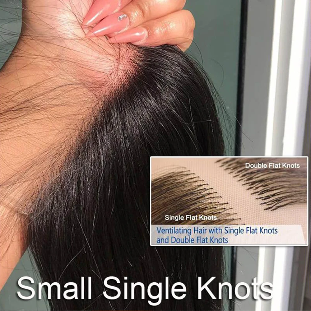 4x4 HD Transparent Lace Frontal Closure Human Hair Straight Body Wave Deep Kinky Curly Remy Hair Free Part PrePlucked Natural thumbnail 2