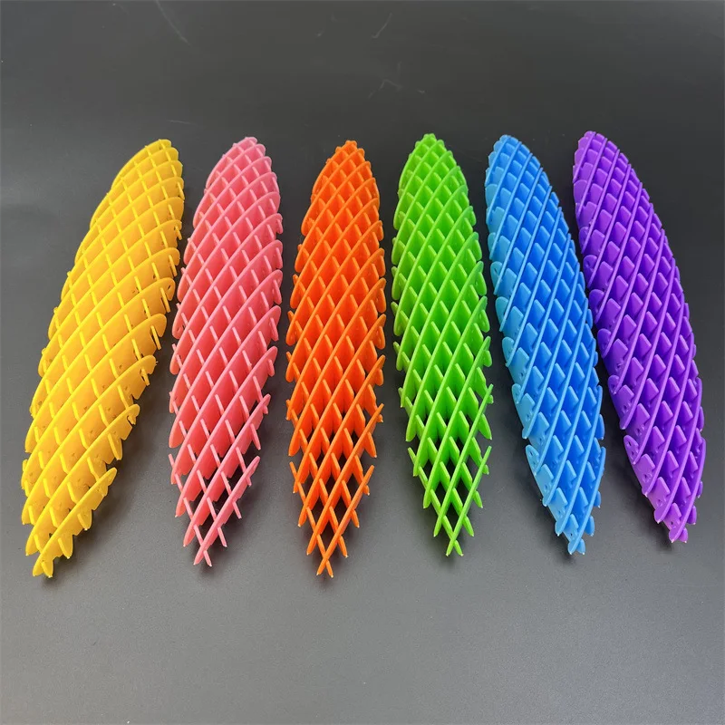 Worm Fidget Toys DIY Telescopic Deformation Elastic Mesh Stress Relief kids Toys funny Stress Ball for Children Adult Gifts thumbnail 3