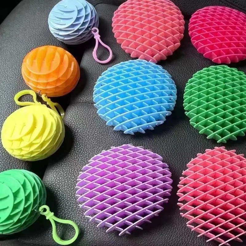 Worm Fidget Toys DIY Telescopic Deformation Elastic Mesh Stress Relief kids Toys funny Stress Ball for Children Adult Gifts thumbnail 2