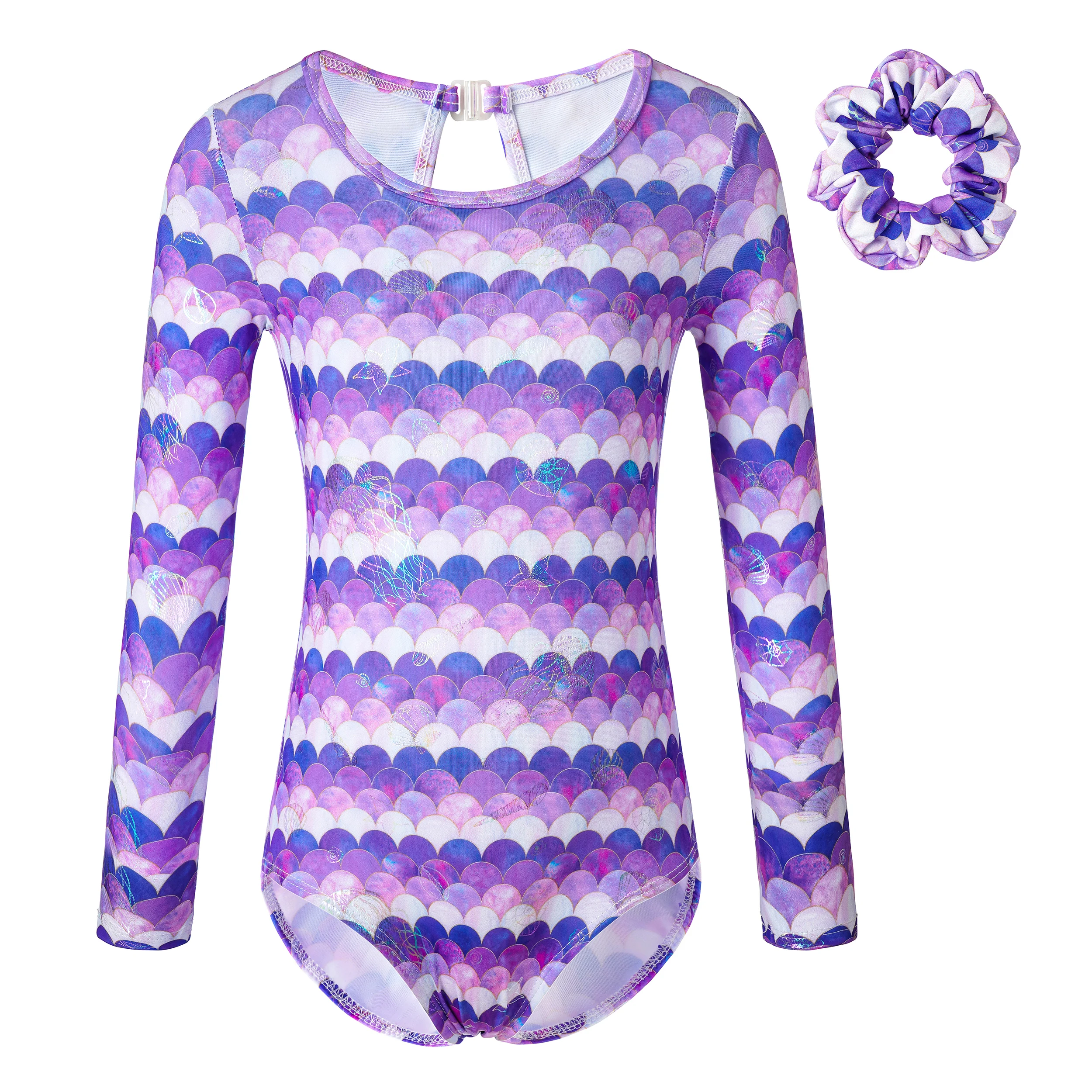 Girls Gymnastic Leotards Long Sleeve Unicorn Mermaid Unitard Sparkly Tumbling Dance Leotards for Kids 2-10 Years thumbnail 3