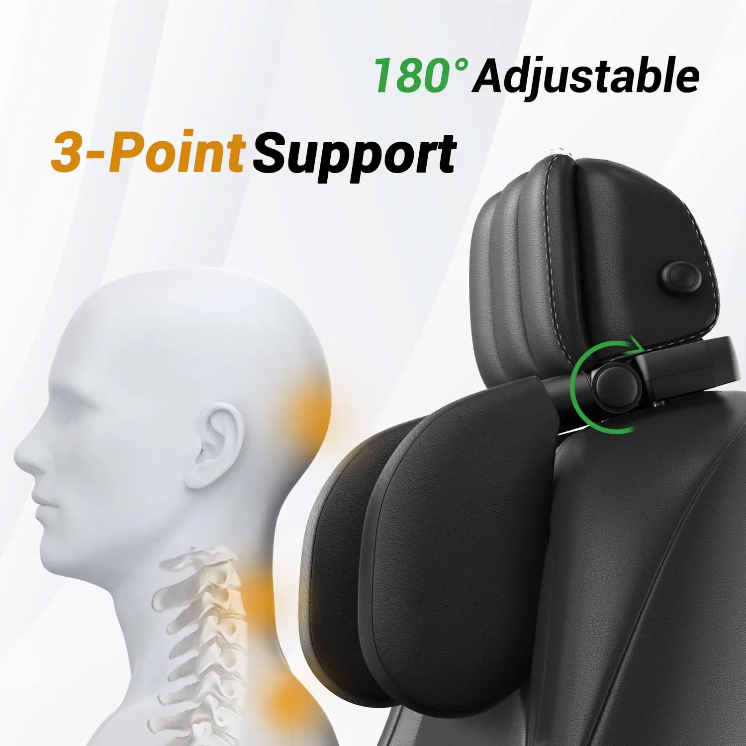 Car Headrest Pillow,Thickened Memory Foam Road Pal Headrest,Neck Support Pillow,180° Adjustable Car Headrest,Travel Car Sleeping thumbnail 3