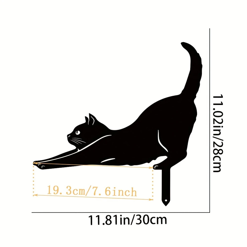 Cat Family Garden Stakes Decorative Cute Cat Garden Decorative Silhouette Animal Outdoor Statues For Cat Yard Garden Lawn thumbnail 5
