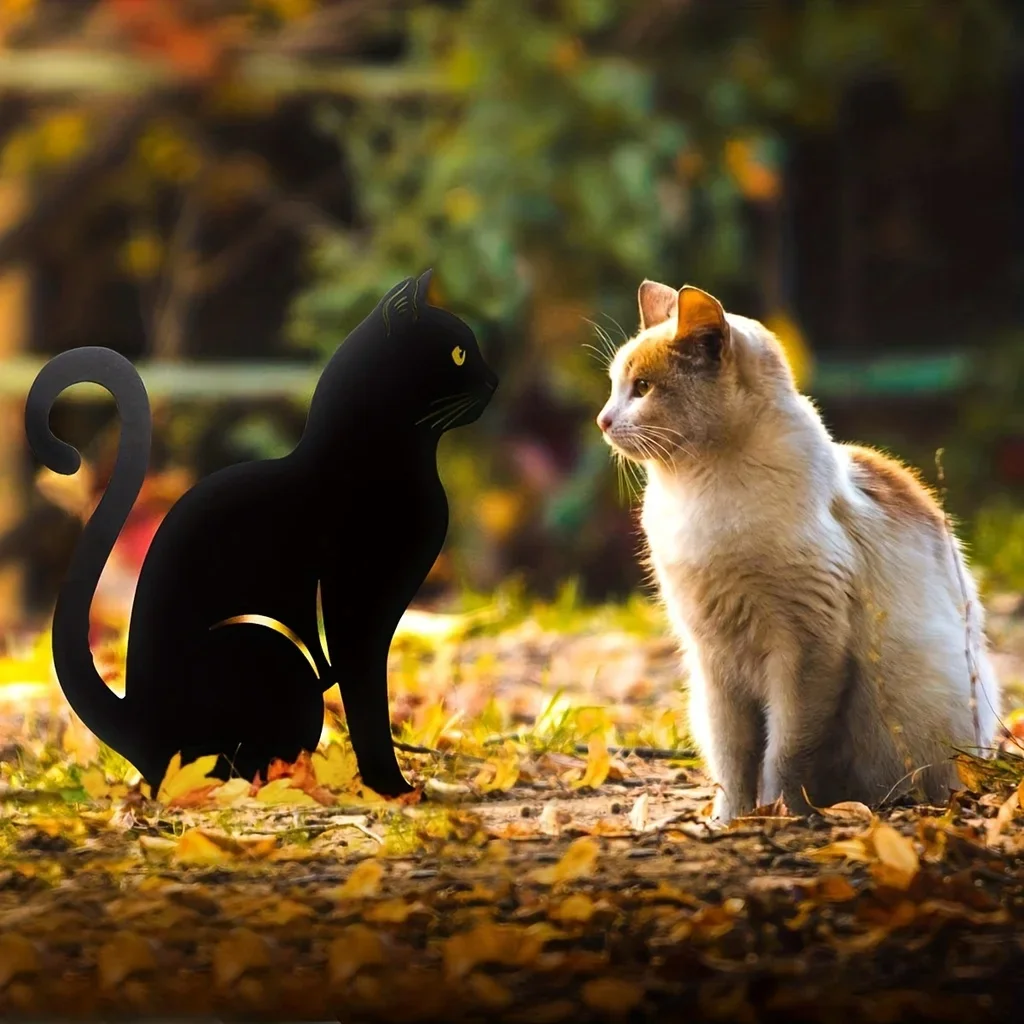 Cat Family Garden Stakes Decorative Cute Cat Garden Decorative Silhouette Animal Outdoor Statues For Cat Yard Garden Lawn thumbnail 6
