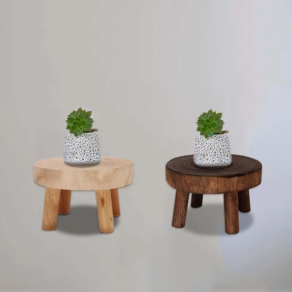 1 PCS Durable Plant Stand Shelf Creative Wooden Stool High Quality Succulent Pot Holder For Living Room thumbnail 2