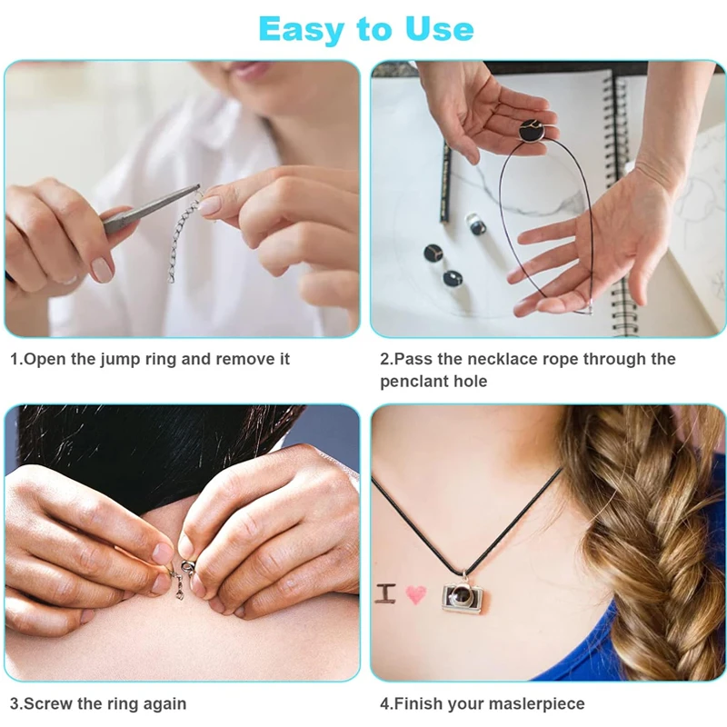 50-100Pcs Leather Necklace Chains Bracelet Cord Clasps for Pendants, Bulk Waxed Rope Necklace String, Jewelry Making Supplies thumbnail 4