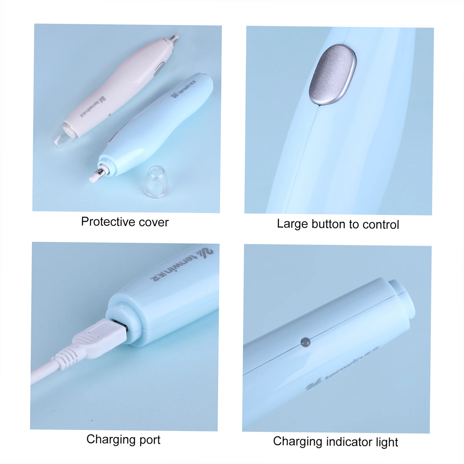 tenwin Electric Eraser Kit with 16 Eraser Refills Rechargeable Pencil Eraser One-button Control Christmas Gift Stationery thumbnail 3