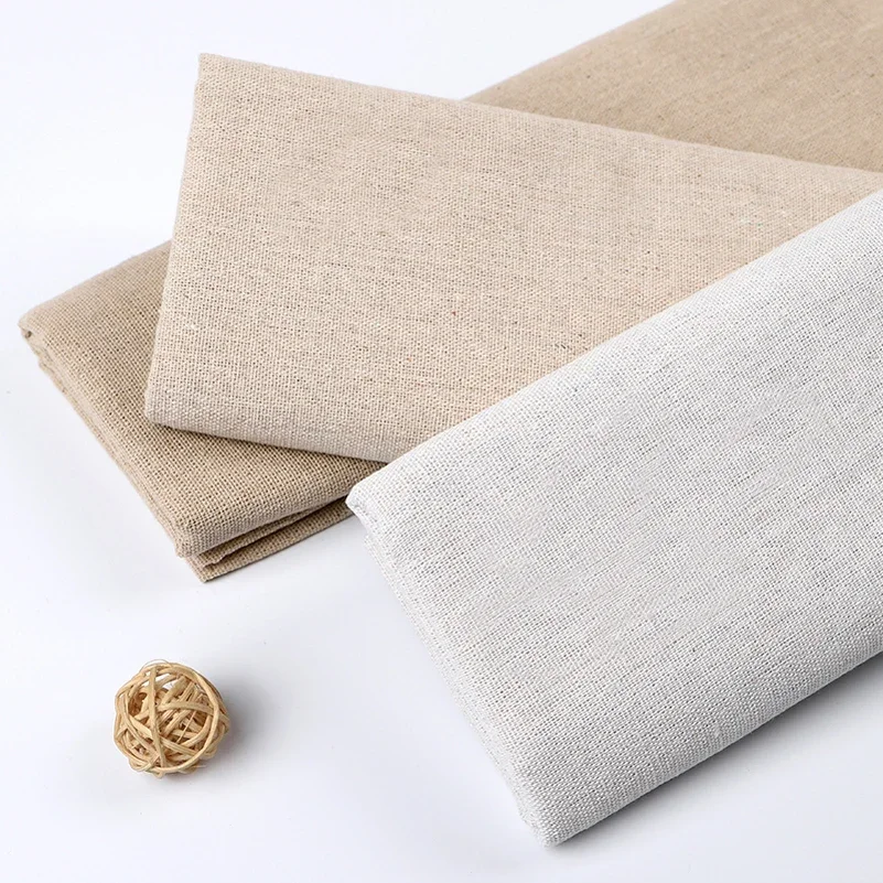 150x50cm/150x500cm Cotton Linen Fabric Greige For Embroidery Practice Fabric Decoration Cloth Handmade DIY Sewing TJ20577 thumbnail 2