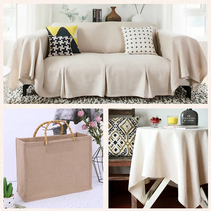 150x50cm/150x500cm Cotton Linen Fabric Greige For Embroidery Practice Fabric Decoration Cloth Handmade DIY Sewing TJ20577 thumbnail 4