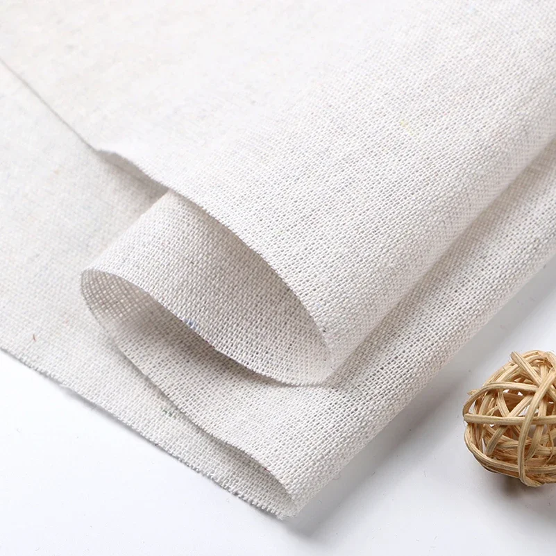 150x50cm/150x500cm Cotton Linen Fabric Greige For Embroidery Practice Fabric Decoration Cloth Handmade DIY Sewing TJ20577 thumbnail 5