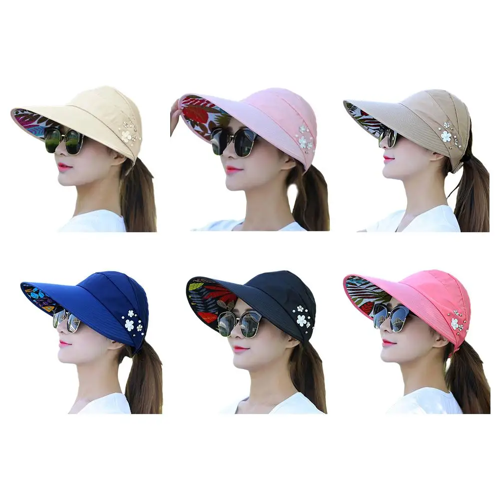 Fashion Womens Ladies Summer Vacation Wide Brim Foldable Sun Hat Anti-UV Beach Visor Caps Casual Hats thumbnail 4