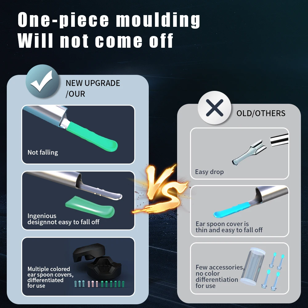 Ear Cleaner with camera Set Ear Sticks Otoscope USB C Charging Endoscope Wax Removal Tool Earpick MIni Camera Ear Cleaning Set thumbnail 5