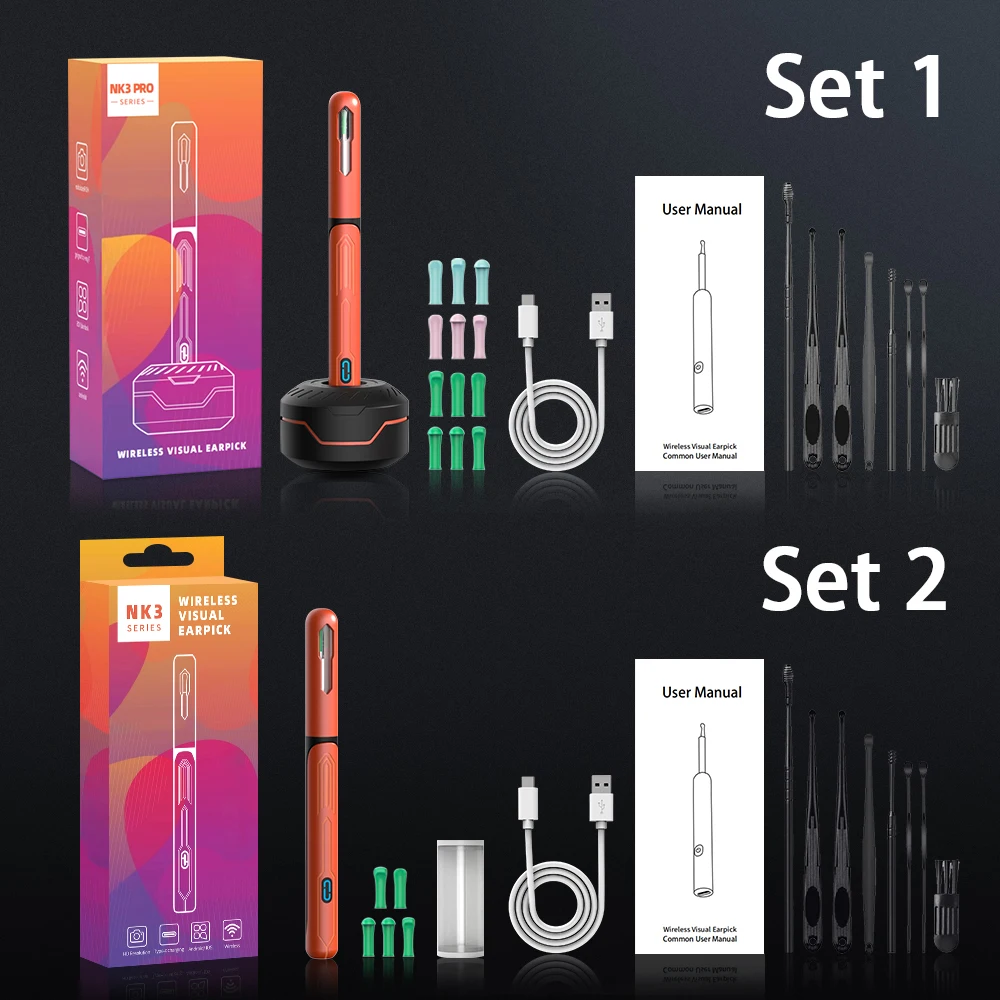 Ear Cleaner with camera Set Ear Sticks Otoscope USB C Charging Endoscope Wax Removal Tool Earpick MIni Camera Ear Cleaning Set thumbnail 6