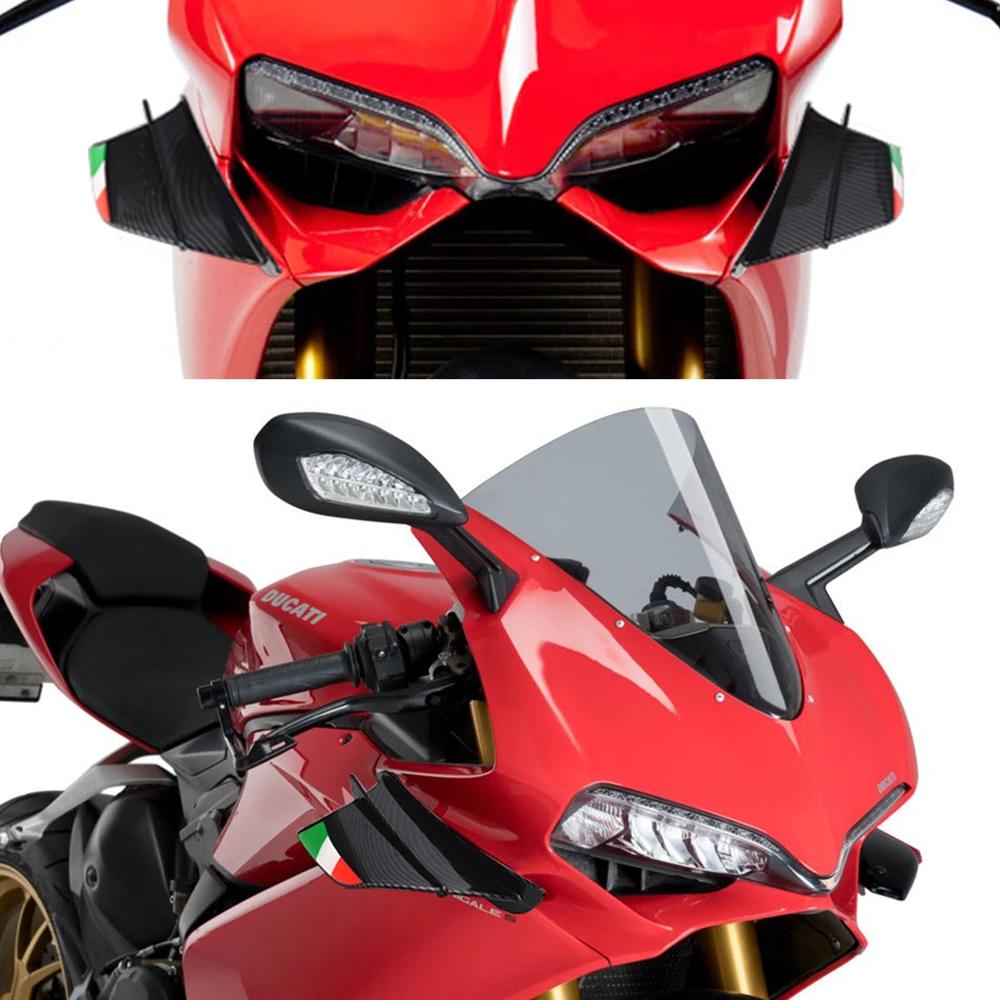 For Ducati 899 959 1198 1198S 1199 1299 Panigale V4 V4S V4R V2 Supersport S Motorcycle Winglet Aerodynamic Wing Kit Spoiler thumbnail 5