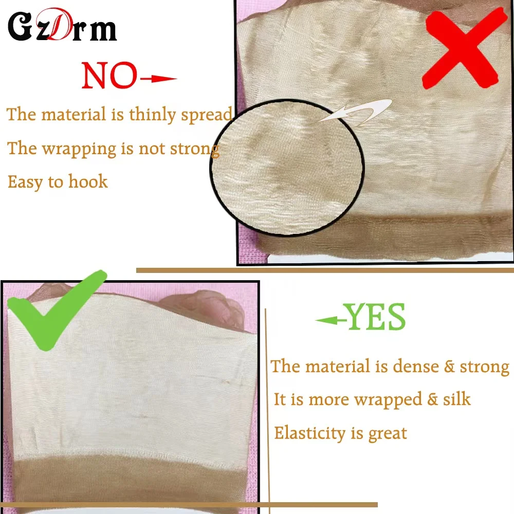 Wholesale HD Wig Caps High Quality Transparent HD Hair Nets Weave Nylon Stretchy Lace Front Wig Cap for Women Men Light Brown thumbnail 6