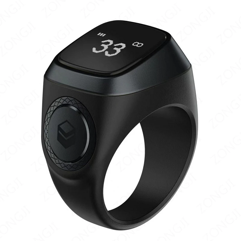 2026 IQibla Smart Zikr Ring Praise Tasbih Tally Electronic Digital Counter for Muslims Prayer Time Vibration Reminder Waterproof