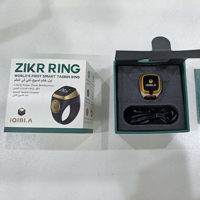 2026 IQibla Smart Zikr Ring Praise Tasbih Tally Electronic Digital Counter for Muslims Prayer Time Vibration Reminder Waterproof thumbnail 6