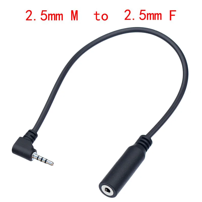 4 Pole 2.5mm Jack Male to Female Angled Extension Audio Cable 0.2m 1m 2m 3m 5m thumbnail 4