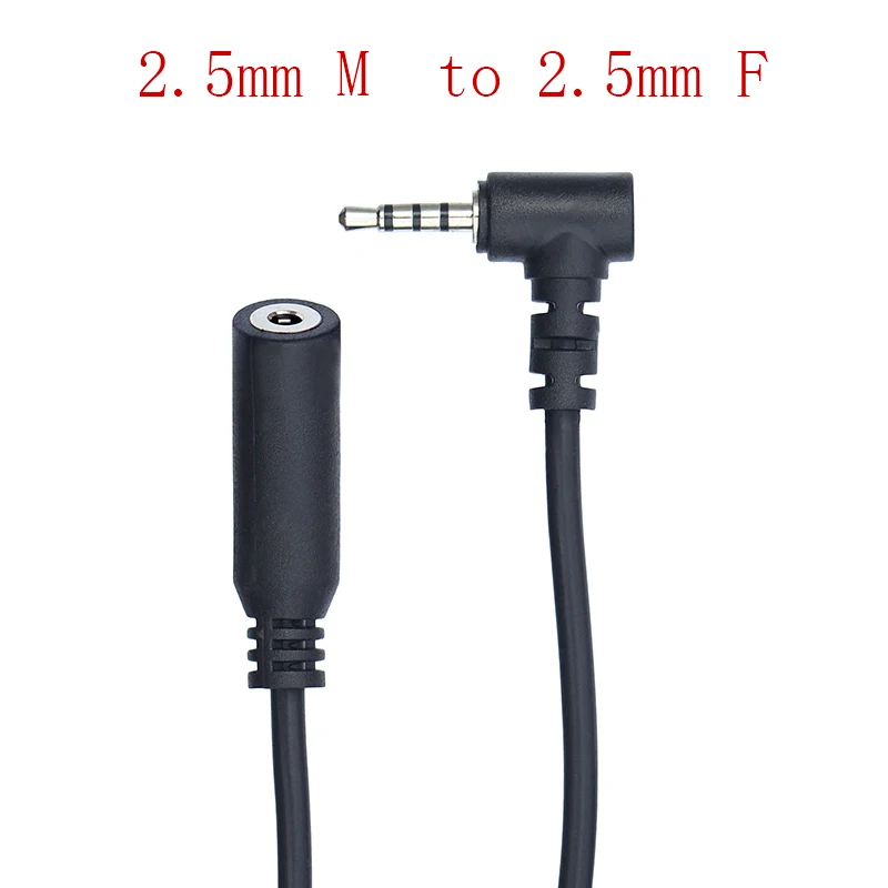 4 Pole 2.5mm Jack Male to Female Angled Extension Audio Cable 0.2m 1m 2m 3m 5m thumbnail 2