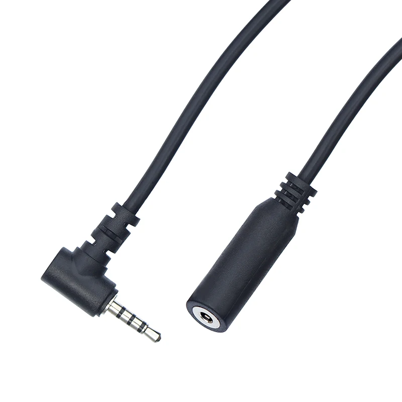 4 Pole 2.5mm Jack Male to Female Angled Extension Audio Cable 0.2m 1m 2m 3m 5m