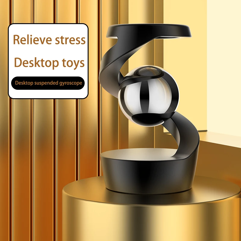 Adult Desktop Stress Relief Toy Aluminum Alloy Decompression Hypnosis Rotary Gyro Fingertip Kinetic levitating Spinner Gift thumbnail 2
