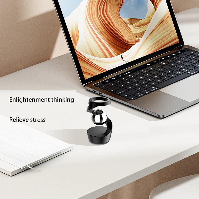 Adult Desktop Stress Relief Toy Aluminum Alloy Decompression Hypnosis Rotary Gyro Fingertip Kinetic levitating Spinner Gift thumbnail 4