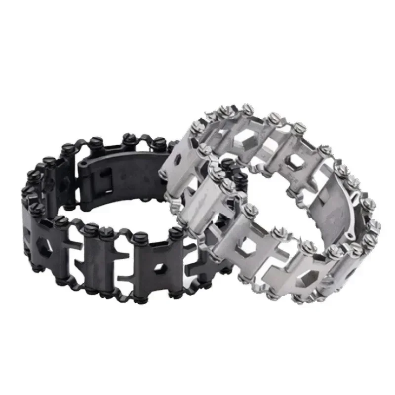 Multifunction Tool Bracelet Tread Bracelet Stainless Steel Bolt Driver Tools Kit Friendly Wearable Bike Multitool Outdoor Tool thumbnail 6