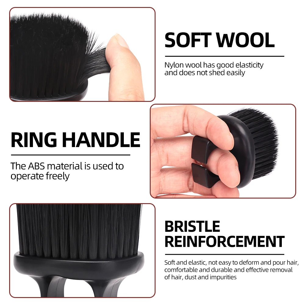 Ring Neck Duster Barber Remove Loose Hair Brush Hair Cutting Brush Soft Hair Cleaning Brush Hairdressing Tools thumbnail 5