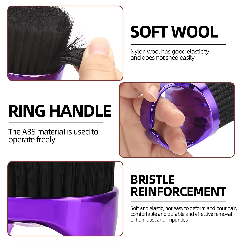 Ring Neck Duster Barber Remove Loose Hair Brush Hair Cutting Brush Soft Hair Cleaning Brush Hairdressing Tools thumbnail 4