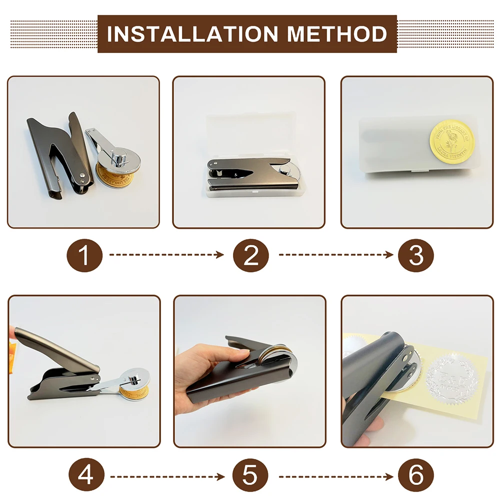 Embosser Stamp LOGO Customized Wedding Library Book Private Seals Customization Envelope Party Invitation Embossing Stamps DIY thumbnail 3