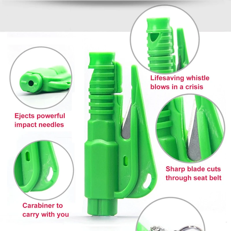 Safety Hammer with Rescue Whistle, Car Escape Tool,2-in-1 Window Breaker Seatbelt Cutter, Compact Emergency Escape Tool for Car thumbnail 4