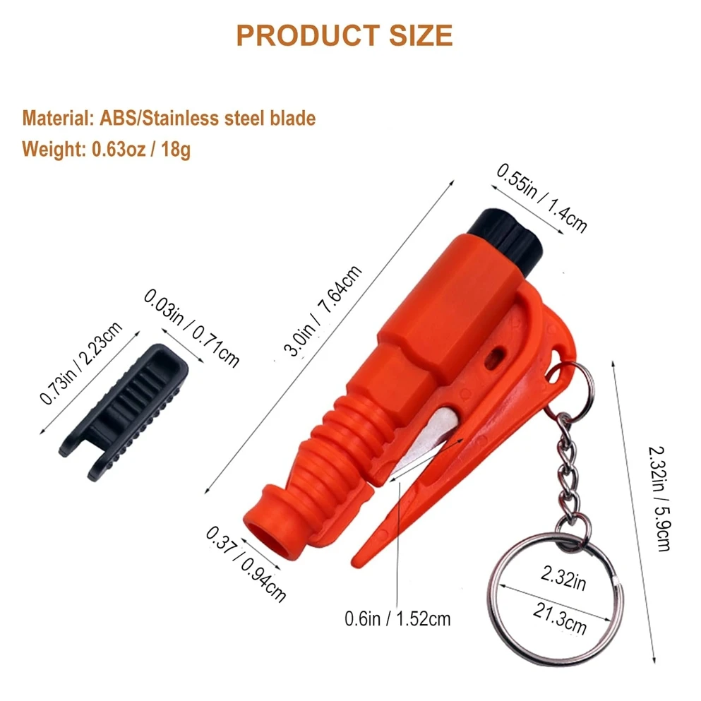Safety Hammer with Rescue Whistle, Car Escape Tool,2-in-1 Window Breaker Seatbelt Cutter, Compact Emergency Escape Tool for Car thumbnail 2