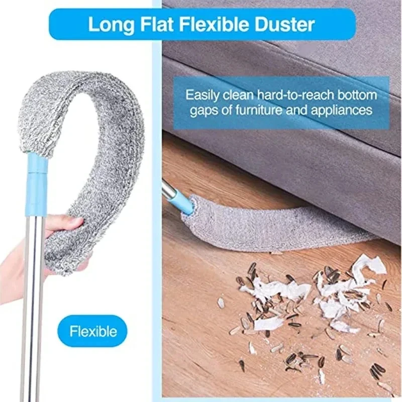 Telescopic Long Handle Broom For Home Blinds Dust Microfiber Brushes To Install Easy To Use Household Cleaning Tools thumbnail 5