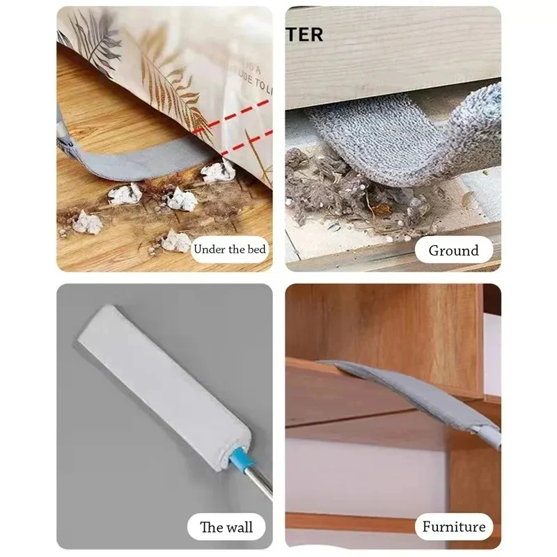 Telescopic Long Handle Broom For Home Blinds Dust Microfiber Brushes To Install Easy To Use Household Cleaning Tools thumbnail 3