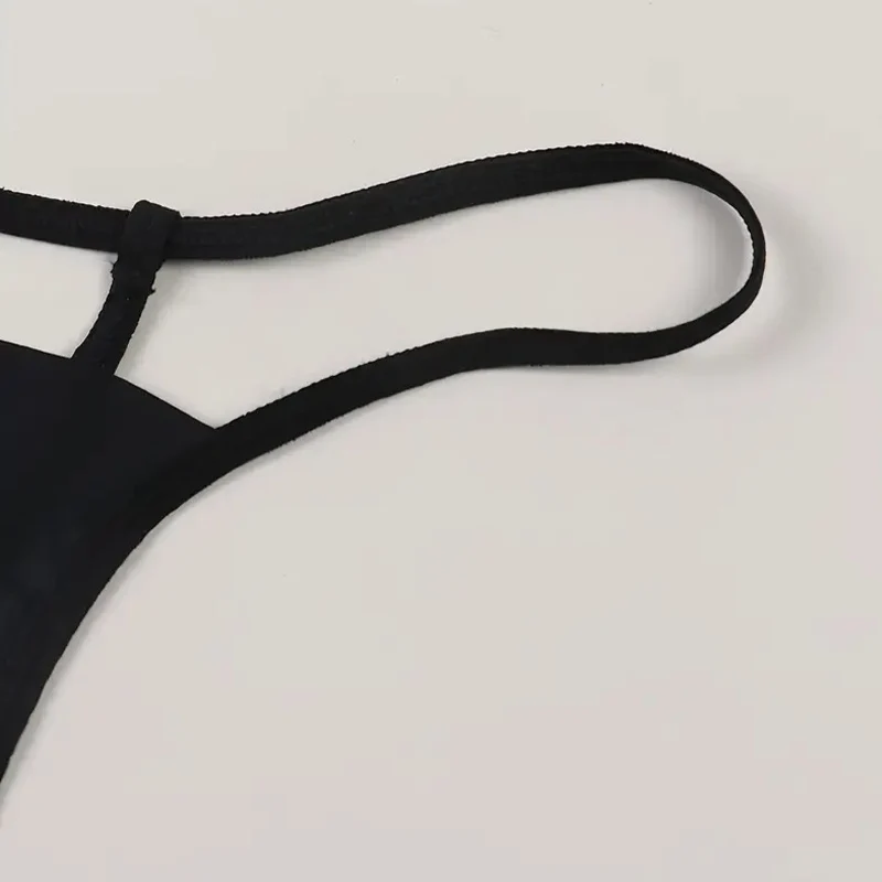 Sexy Silhouette & Slogan Print Thongs Seamless Open Crotch Intimates Panties Erotic Outfits Crotchless G Strings thumbnail 5