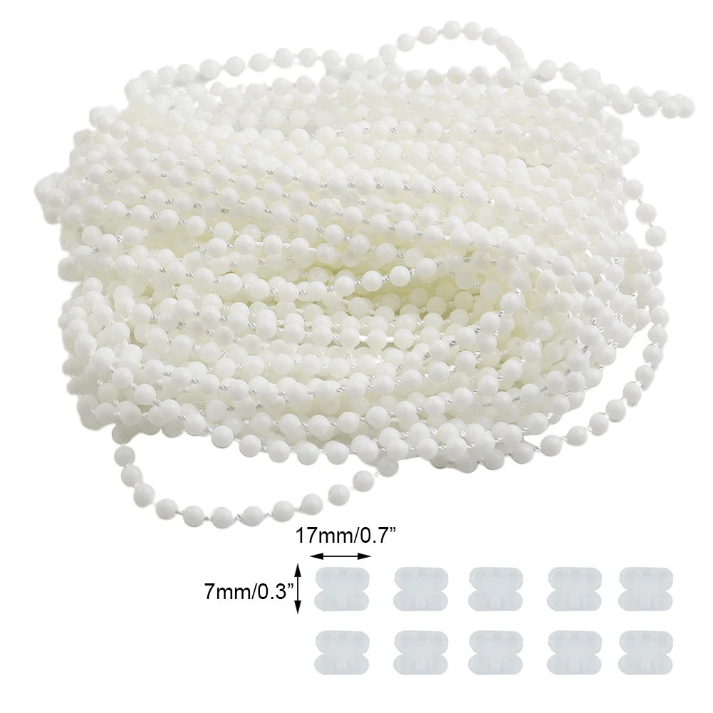10 Meters Roller Blind Vertical Curtain Beaded Chain Cord Plastic Vertical Blinds Cord With Connectors Rope Treatments Hardware thumbnail 2