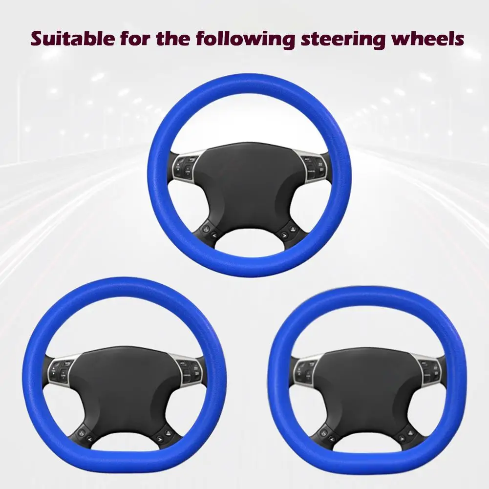Universal Car Steering Wheel Cover Silicone Glove Cover Texture Soft Multi Color Auto Decoration DIY Covers Accessories thumbnail 4
