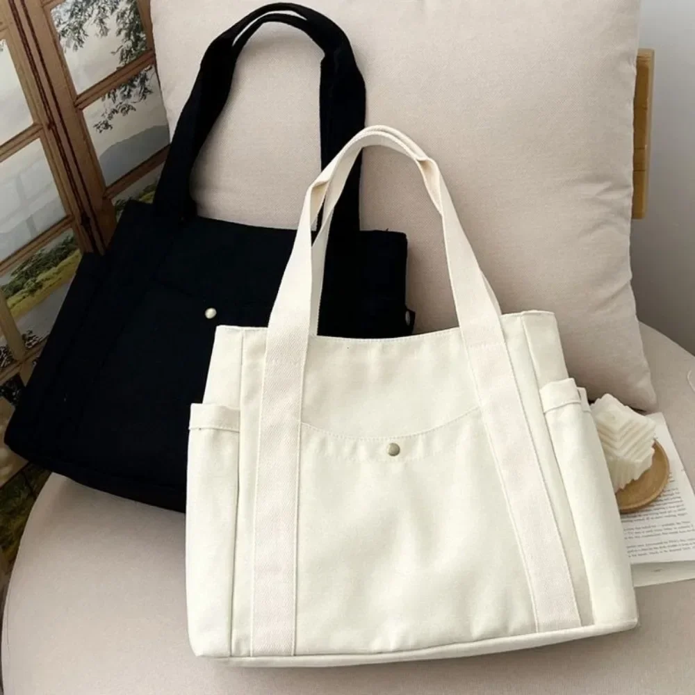 Large Capacity Canvas Tote Bags for Work Commuting Carrying Bag College Style Student Outfit Book Shoulder Bag Bolsos Para Mujer thumbnail 3