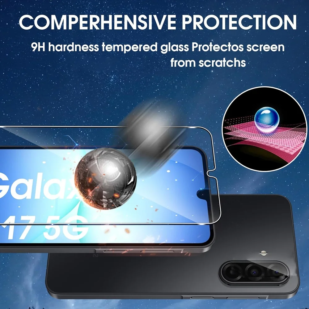Tempered Glass For Samsung A16 A17 A26 A27 A36 A37 A56 A57 Screen Protector Galaxy A55 A35 A15 A25 A24 Film A51 A52 A53 A54 thumbnail 4