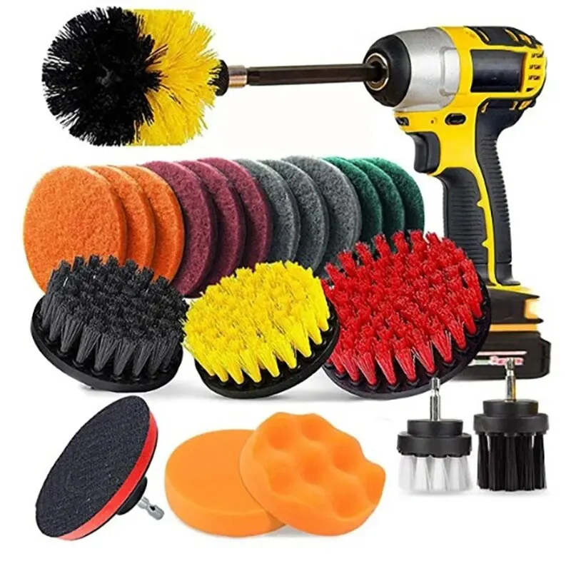 22 /3Pcs Electric Drill-Brush Kit Power Scrubber Brush For Carpet Bathroom Surface Tub Furniture Shower Tile Tires Cleaning Tool thumbnail 4