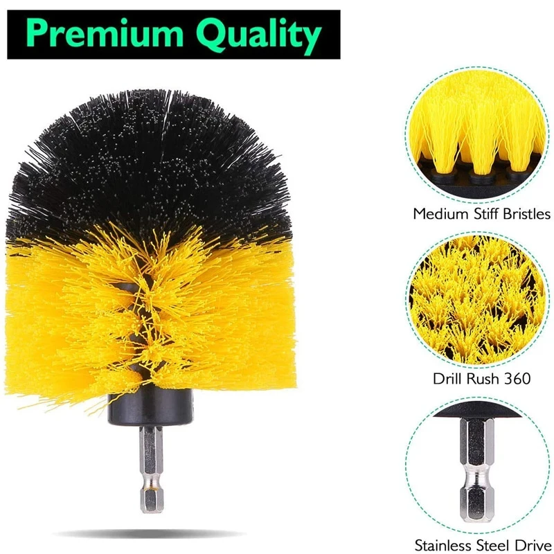 22 /3Pcs Electric Drill-Brush Kit Power Scrubber Brush For Carpet Bathroom Surface Tub Furniture Shower Tile Tires Cleaning Tool thumbnail 5